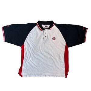 2/$18 SALE! Vtg Ohio State Buckeyes Polo Shirt Mens XL Player Colorblock College